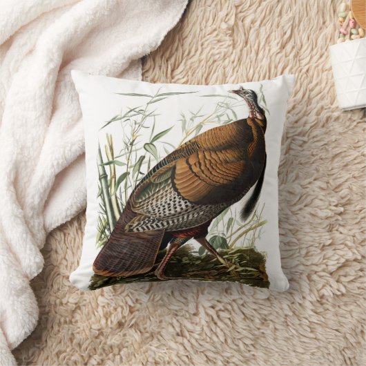 トルコのアメリカの野生の枕、ジェームスAudubonのクッション クッション (ブランケット)