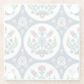 トルコのアラビア語、チューリップの花、シームレスなパターン。 ガラスコースター (裏面)