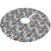 トルコのアンゴラ走キャットの雪のクリスマス帽子 ブラッシュドポリエステルツリースカート (アングル)