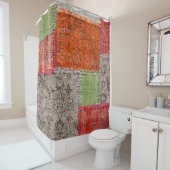 トルコのイスタンブールにあるアジア製のパッチワークカーペット。クローズ  シャワーカーテン (インサイチュ)