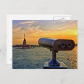 トルコのイスタンブールにある旧式塔。 ポストカード (正面/裏面)