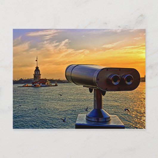 トルコのイスタンブールにある旧式塔。 ポストカード (正面)