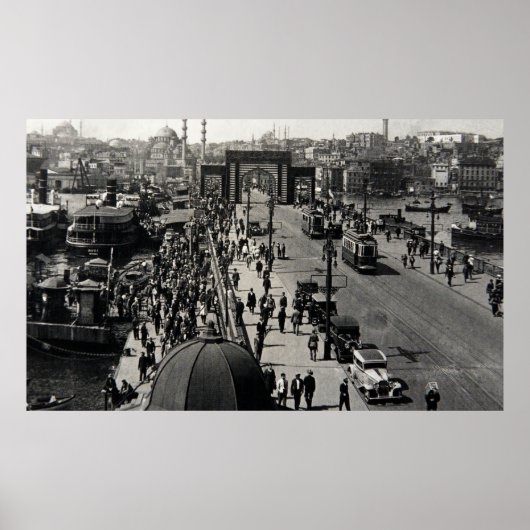 トルコのイスタンブール – CIRCA 1900年代:ヴィンテージcityscap ポスター (正面)
