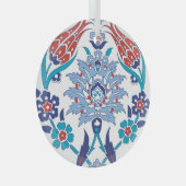 トルコのイズニクのタイル:ヴィンテージパターン。 ガラスオーナメント (正面右)