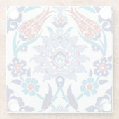 トルコのイズニクのタイル：ヴィンテージパターン。 ガラスコースター (裏面)