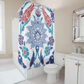 トルコのイズニクのタイル：ヴィンテージパターン。 シャワーカーテン (インサイチュ)