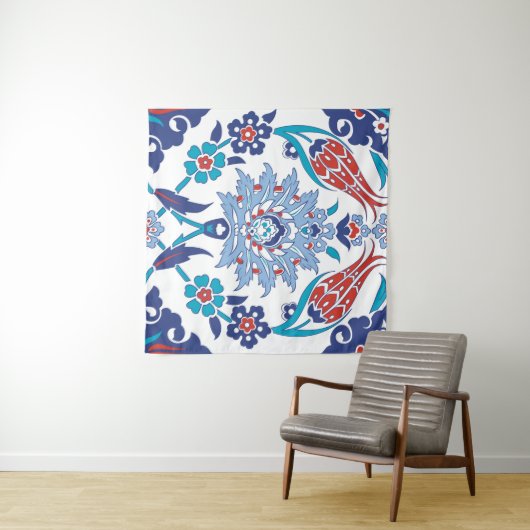 トルコのイズニクのタイル：ヴィンテージパターン。 タペストリー (インサイチュ(横))