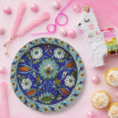 トルコのイズニクの花のモチーフ結婚for ペーパープレート (パーティー)