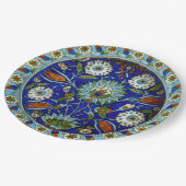 トルコのイズニクの花のモチーフ結婚for ペーパープレート (アングル)