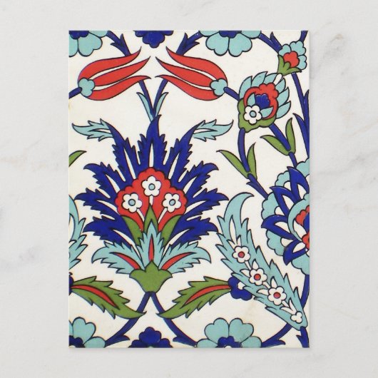 トルコのイズニックタイルのポストカード ポストカード (正面)