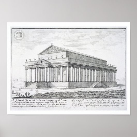トルコのエフェソスにあるダイアナの神殿 ポスター (正面)