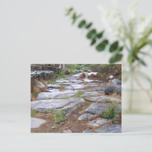 トルコのエフェソスの街の古代ローマの道路 ポストカード (スタンド正面)