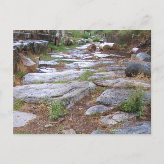 トルコのエフェソスの街の古代ローマの道路 ポストカード (正面)