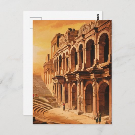 トルコのエフェソス。ヴィンテージ円形劇場の遺跡 ポストカード (正面/裏面)