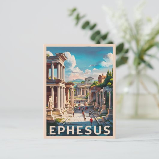 トルコのエフェソス。ヴィンテージ旅行 ポストカード (スタンド正面)
