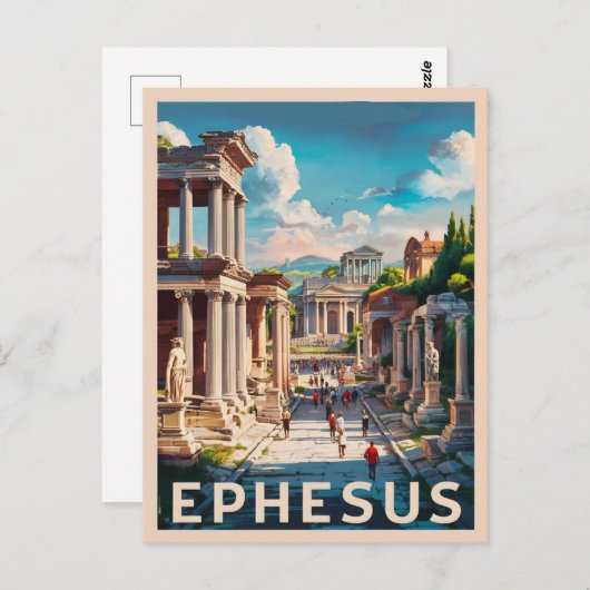 トルコのエフェソス。ヴィンテージ旅行 ポストカード (正面/裏面)