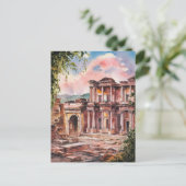 トルコのエフェソス。ヴィンテージ水色 ポストカード (スタンド正面)