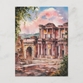 トルコのエフェソス。ヴィンテージ水色 ポストカード (正面)