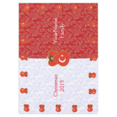 トルコのエンジェル国旗の赤と白オンパーソナライズされた テーブルクロス (正面)