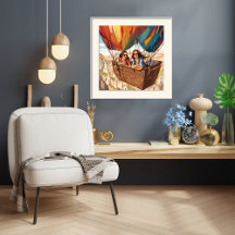 トルコのカッパドキアで熱気球に乗るプリント