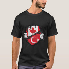 トルコのカナダ人手裂ルーツ国旗 Tシャツ
