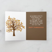 トルコのカードをパーソナライズした幸せな感謝祭 シーズンカード (内部)