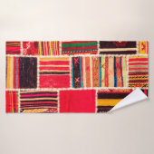 トルコのカーペットのパッチワーク手作り。パッチワーク模様 バスタオル (バスタオル)