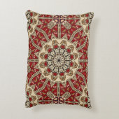 トルコのカーペットの万華鏡のように千変万化するパターン アクセントクッション (裏面(縦))