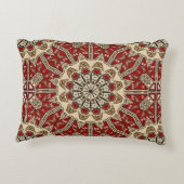 トルコのカーペットの万華鏡のように千変万化するパターン アクセントクッション (裏面)