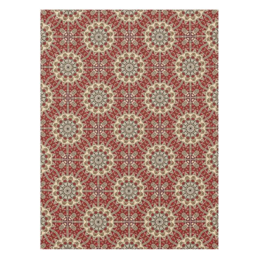 トルコのカーペットの万華鏡のように千変万化するパターン テーブルクロス (正面)