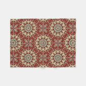 トルコのカーペットの万華鏡のように千変万化するパターン フリースブランケット (正面(横))