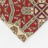 トルコのカーペットの万華鏡のように千変万化するパターン フリースブランケット (角)