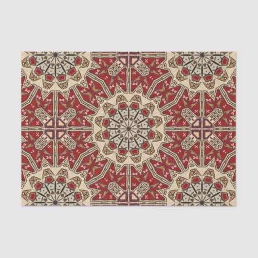 トルコのカーペットの万華鏡のように千変万化するパターン 薄葉紙 (正面)