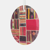 トルコのカーペットパッチワーク手作りテクスチャ ガラスオーナメント (正面左)
