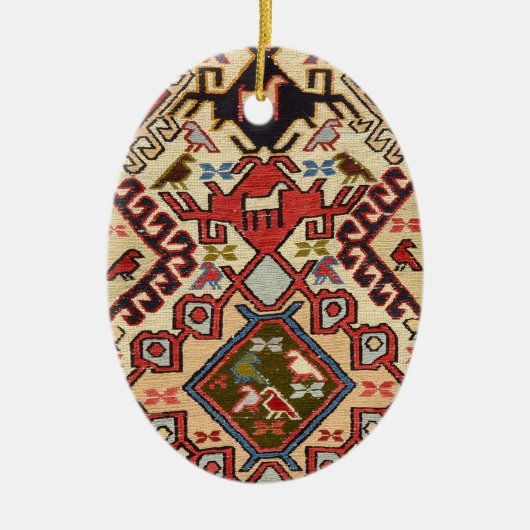 トルコのカーペット#1 セラミックオーナメント (正面)