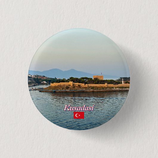 トルコのクシャダシ海岸 缶バッジ (正面)