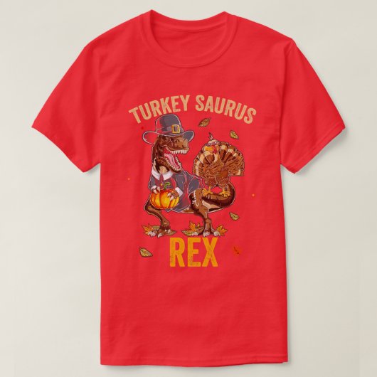トルコのサウルスレックスおもしろい恐竜TRex感謝祭 Tシャツ (デザイン正面)