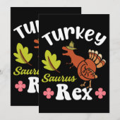 トルコのサウルスレックス感謝恐竜トルコの子供 招待状 (正面/裏面)