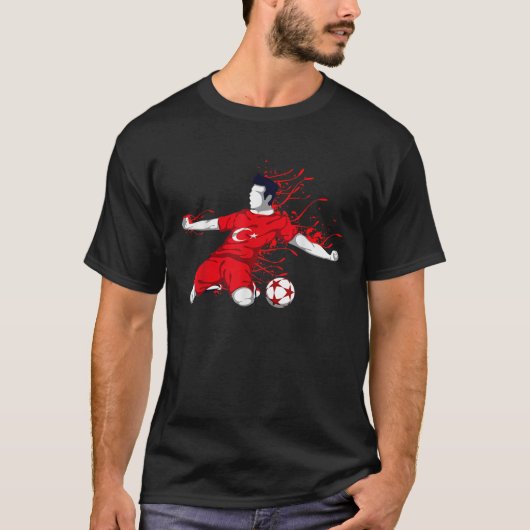 トルコのサッカーチーム、トルコ国旗のサッカー Tシャツ (正面)