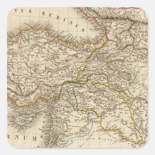 トルコのシリアの地図 スクエアシール (正面)