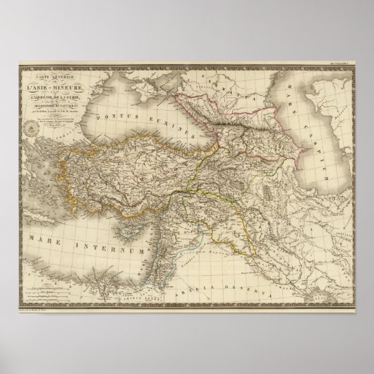 トルコのシリアの地図 ポスター (正面)