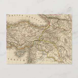 トルコのシリアの地図 ポストカード