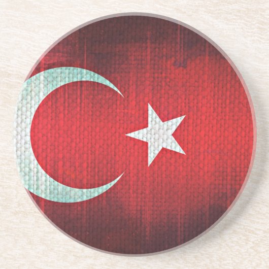 トルコのスタイリッシュな国旗 コースター (正面)