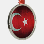 トルコのスタイリッシュな国旗 メタルオーナメント (右)