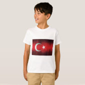 トルコのスタイリッシュな国旗 Tシャツ (正面フル)