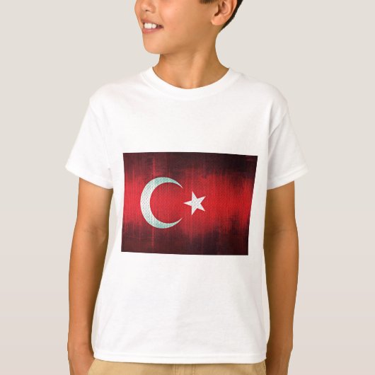 トルコのスタイリッシュな国旗 Tシャツ (正面)