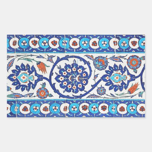 トルコのタイルのシール 長方形シール (正面)