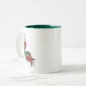 トルコのタイルの花 ツートーンマグカップ (正面左)