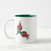 トルコのタイルの花 ツートーンマグカップ (左)