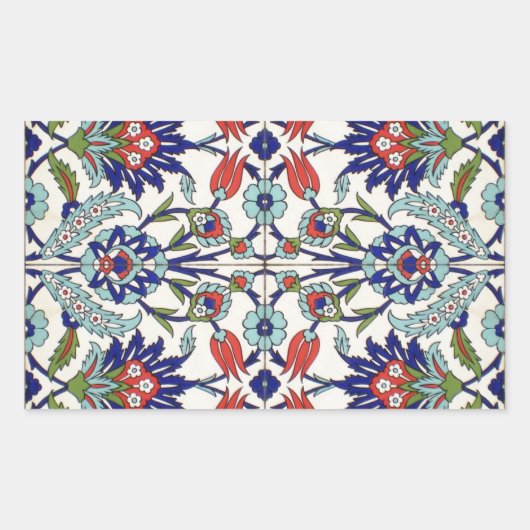 トルコのタイル長方形シール 長方形シール (正面)